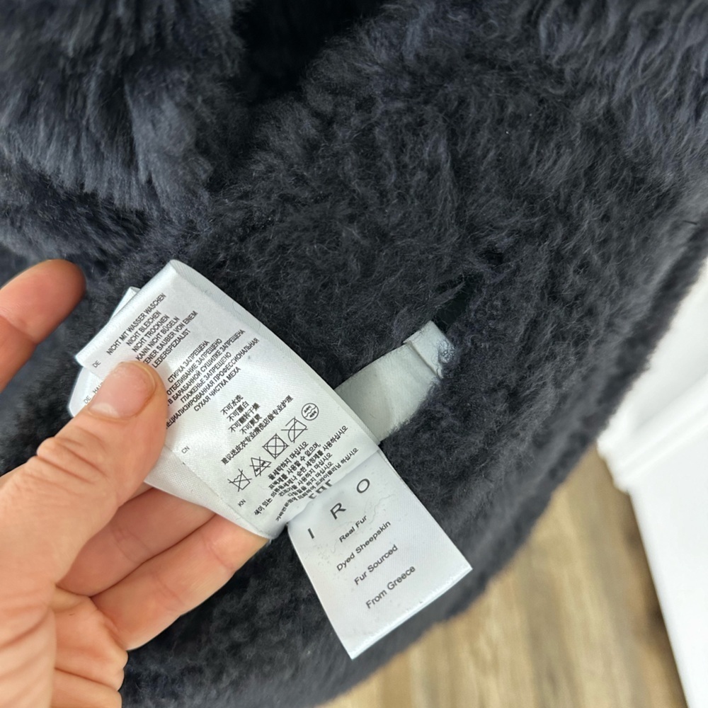 Iro Black Leather and Shearling Coat Size M - Picture 14 of 15